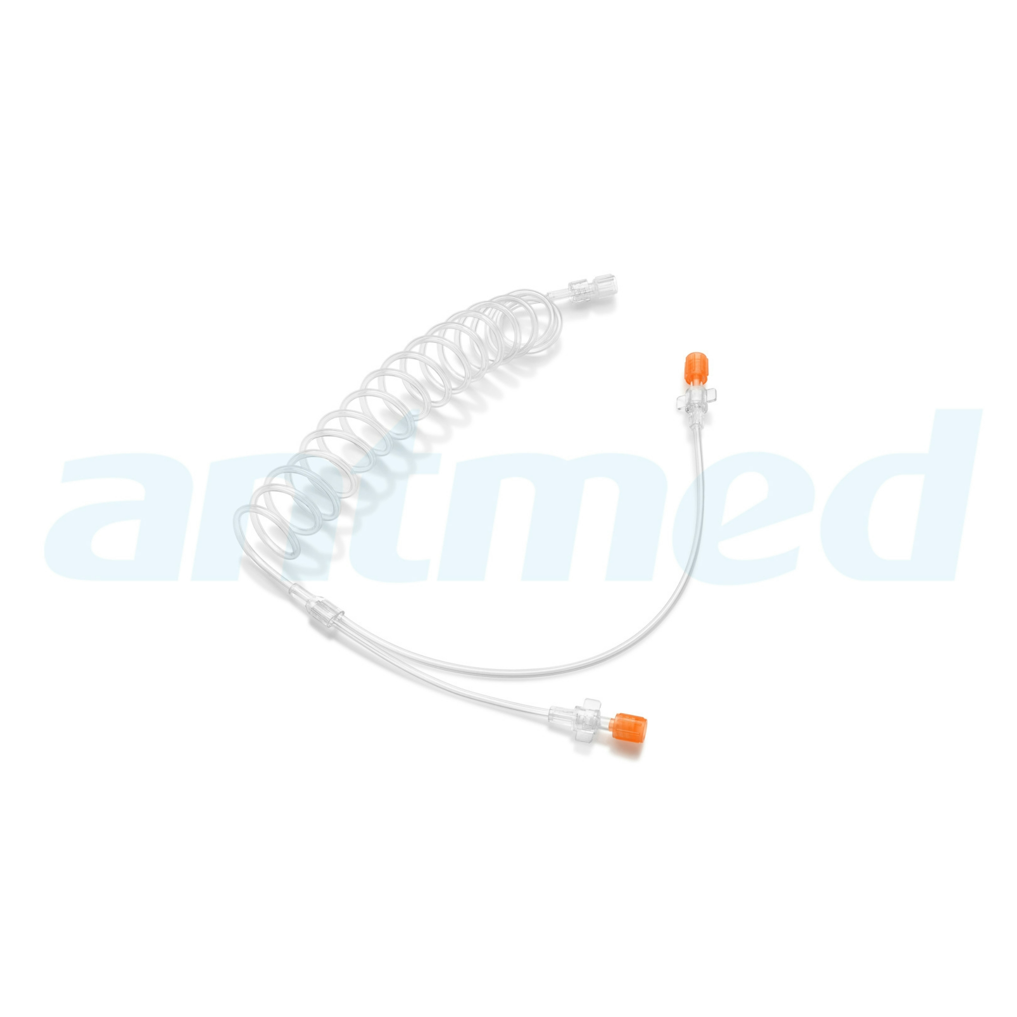 Patientenschlauch spiralform 150cm mit Y-Stück und 2 Rückschlagventilen (24 bar / 350 psi)