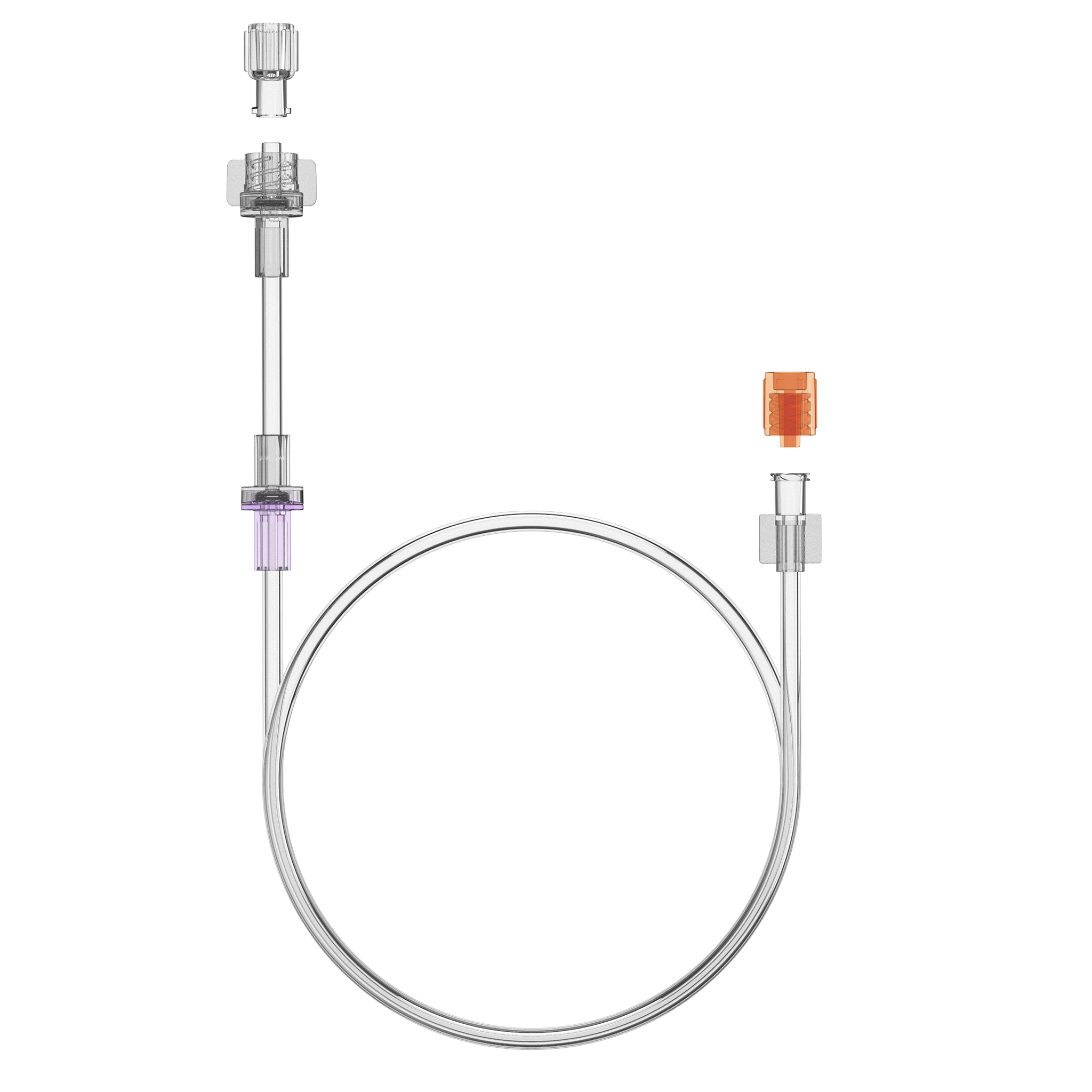 Patientenschlauch gerade, 250cm, mit Rückschlagventil, 24bar/350psi