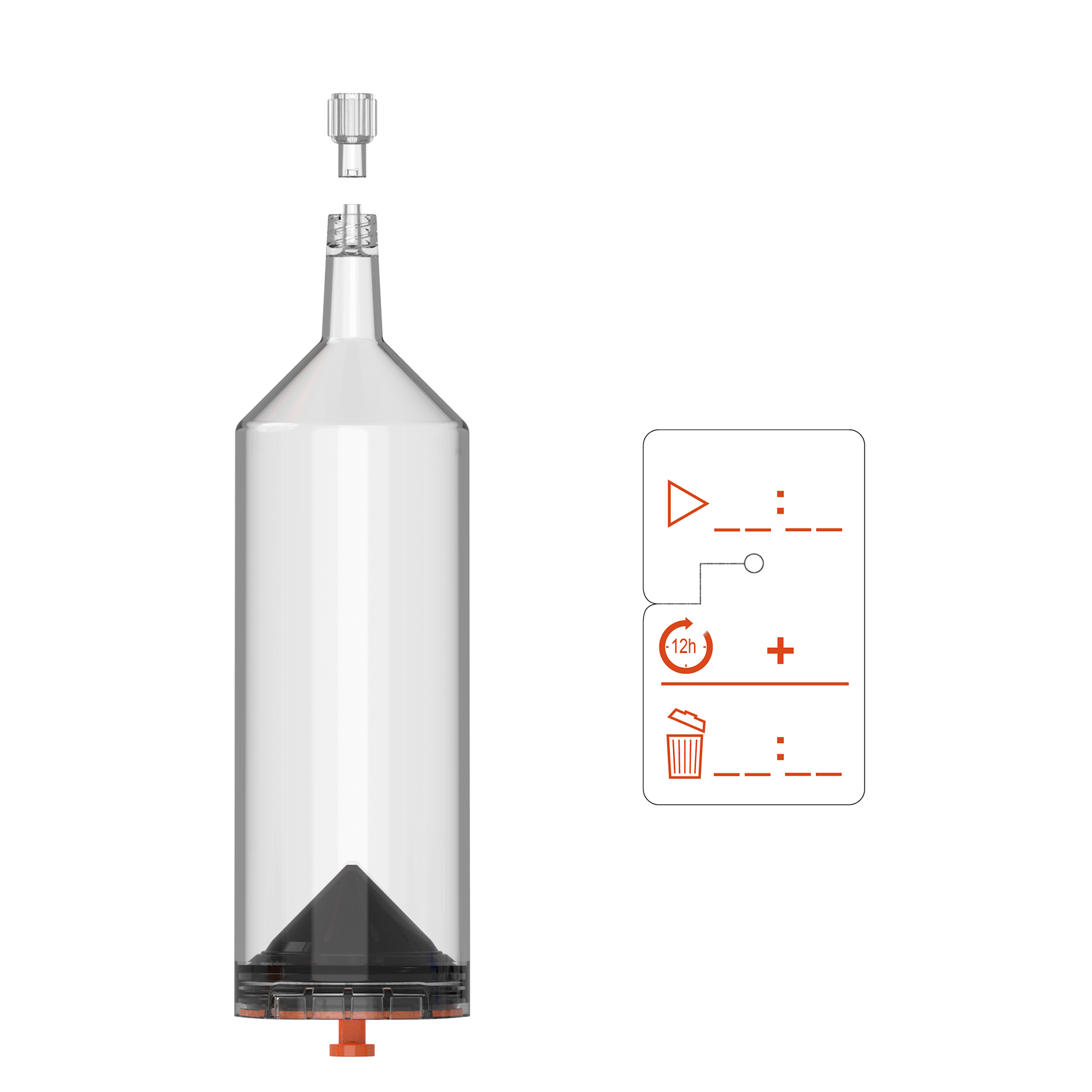 12h multi-use Injektionskartuschen 200ml für Medtron Accutron Serie / 24bar/350psi